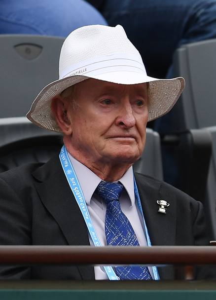 Rod Laver assiste all&#39;incontro tra Stan Wawrinka e Andy Murray. (Getty Images)